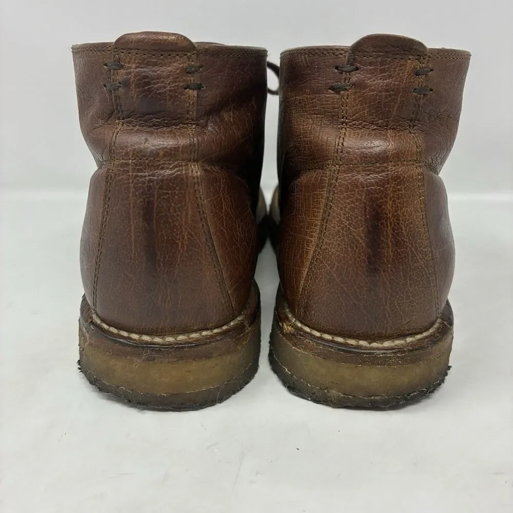 Frye Phillip Crepe Chukka Boots Brown Leather Mens Size 10D With Lace-Up Closure
